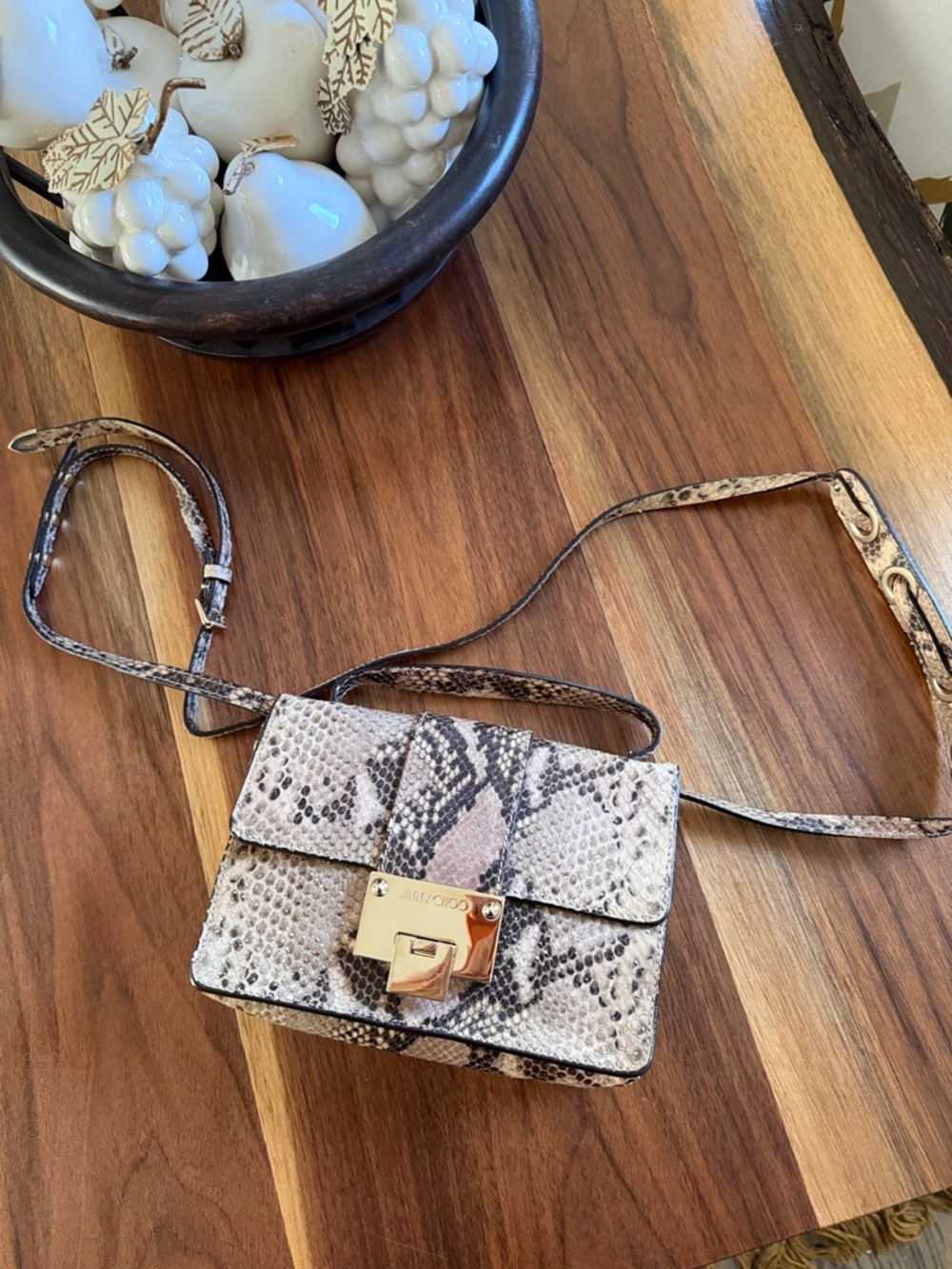 Jimmy Choo Rebel Python Handbag/Crossbody Bag.